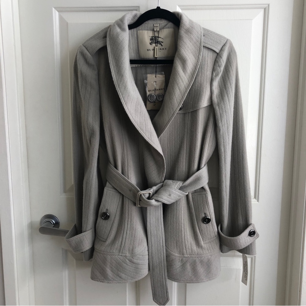 BURBERRY London “Trench-style” Wool and Cashmere Belted Jacket